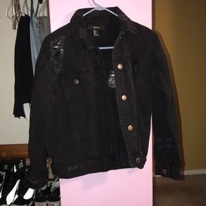 Black Ripped Jean Jacket